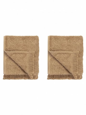 Blomus Ręczniki (2 szt.) "Frino" w kolorze jasnobrązowym dla gości - 50 x 30 cm