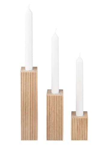 Blomus 3-delige set: kaarshouders "Dreva" beige