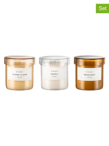 Blomus 3-delige set: geurkaarsen lichtroze/wit/goudkleurig