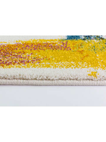 Moma Kurzflor-Teppich in Creme/ Bunt