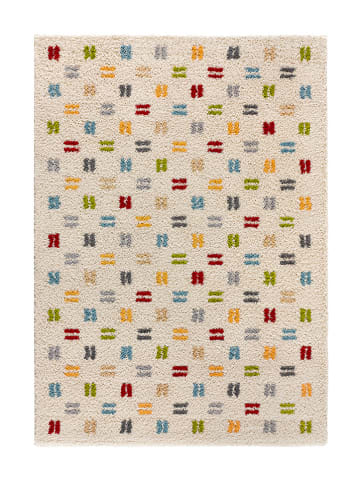 Atticgo Hochflor-Teppich "Bremen" in Creme/ Bunt