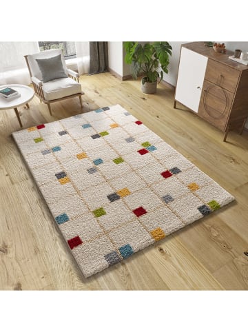 Atticgo Hochflor-Teppich "Bremen" in Creme/ Bunt