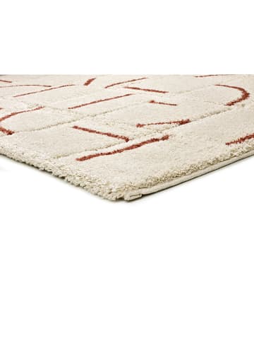 Atticgo Hoogpolig tapijt "Brenda" crème/rood