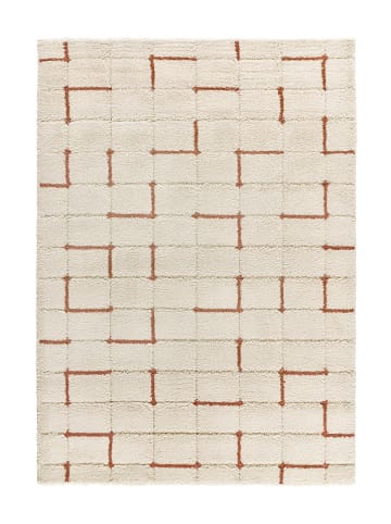 Atticgo Hochflor-Teppich "Brenda" in Creme/ Rot