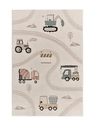 Atticgo Kurzflor-Teppich "Clown" in Creme/ Beige/ Türkis