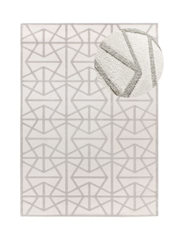 Atticgo Kurzflor-Teppich "Flora" in Creme/ Grau