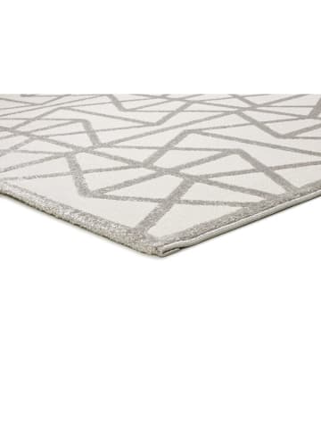 Atticgo Kurzflor-Teppich "Flora" in Creme/ Grau