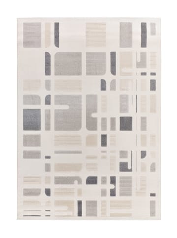 Atticgo Kurzflor-Teppich "Flora" in Creme/ Grau