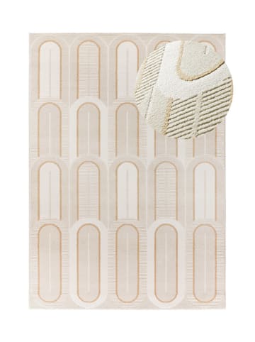 Atticgo Laagpolig tapijt "Flora" beige/wit