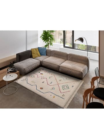 Atticgo Hochflor-Teppich "Yebel" in Weiß/ Bunt