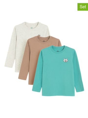 COOL CLUB 3er-Set: Longsleeve in Beige/ Türkis