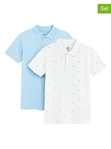 COOL CLUB 2er-Set: Poloshirts in Hellblau/ Weiß