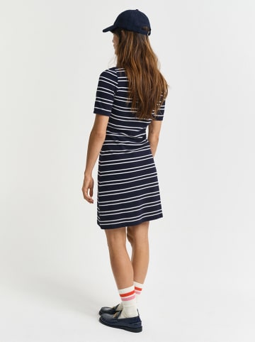 Gant Polokleid in Dunkelblau/ Weiß