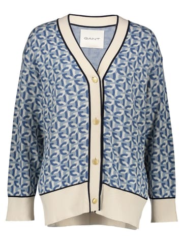 Gant Cardigan in Blau/ Creme
