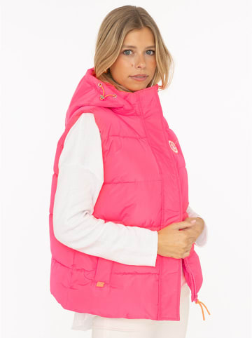 Zwillingsherz Doorgestikte bodywarmer kurz "Strandglück" roze