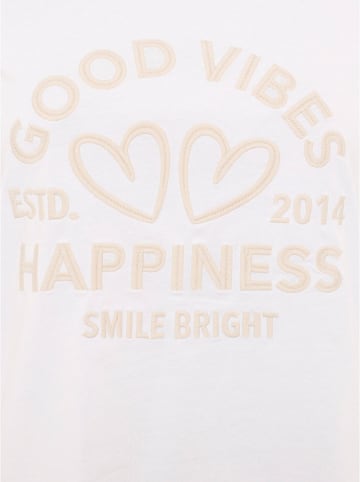 Zwillingsherz T-Shirt "Happiness Vibes" in Weiß