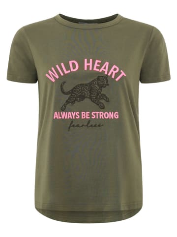 Zwillingsherz Koszulka "Wild Heart" w kolorze khaki