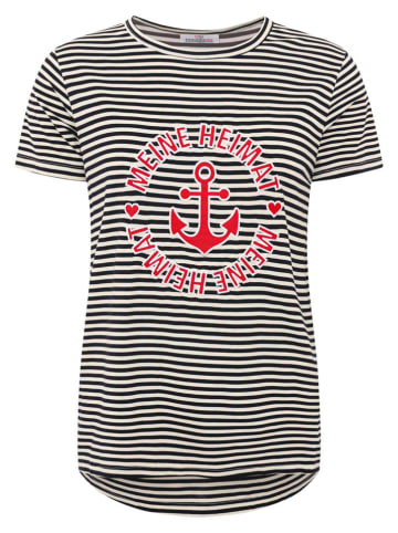 Zwillingsherz Shirt "Heimat Anker" in Schwarz/ Weiß/ Rot