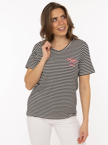 Zwillingsherz Koszulka "Zwillingsherz" w kolorze czarno-białym