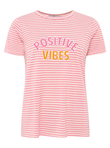 Zwillingsherz Shirt "Positive Vibes" in Weiß/ Rosa