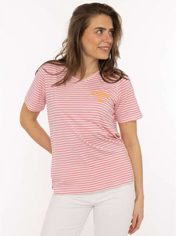 Zwillingsherz Koszulka w kolorze biało-jasnoróżowym