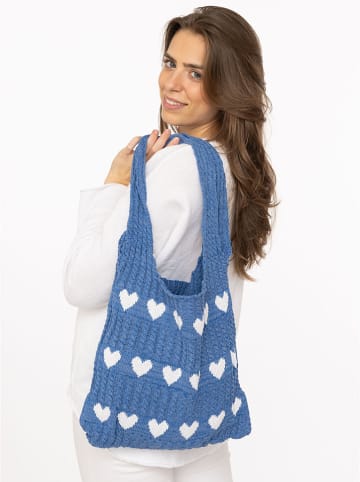 Zwillingsherz Shopper bag w kolorze niebieskim