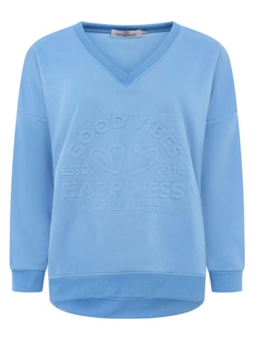 Zwillingsherz Pullover "Happiness Vibes" in Hellblau