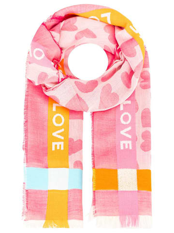 Zwillingsherz Sjaal "Love & More" lichtroze - (L)180 x (B)102 cm