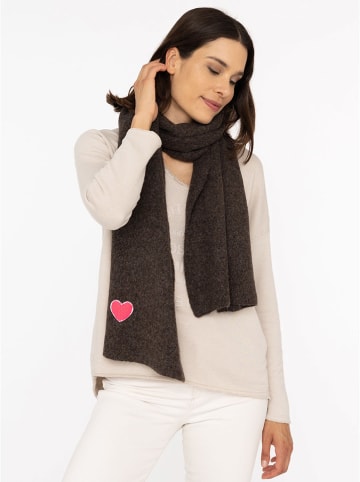 Zwillingsherz Szal "Heart" w kolorze brązowym - 35 x 48 cm