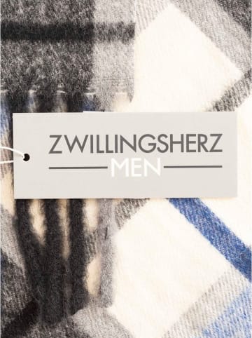 Zwillingsherz Sjaal zwart/beige/blauw