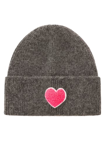 Zwillingsherz Mütze "Flausch-Herz" in Dunkelgrau