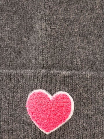 Zwillingsherz Muts "Flausch-Herz" dinkergrijs