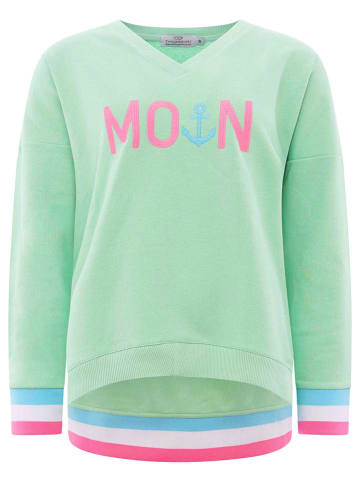 Zwillingsherz Sweatshirt "Moin" in Grün