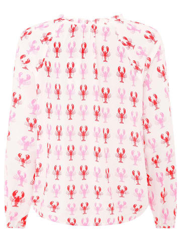 Zwillingsherz Bluse "Lobster" in Weiß/ Rosa/ Rot