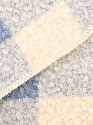 Zwillingsherz Schal "Karo & Teddy" in Creme/ Hellblau - (L)180 x (B)60 cm