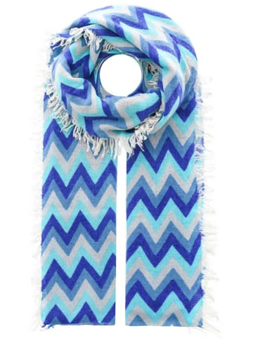 Zwillingsherz Schal in Hellblau/ Blau - (L)190 x (B)75 cm