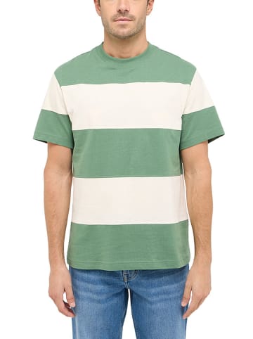 Mustang Shirt in Grün/ Creme