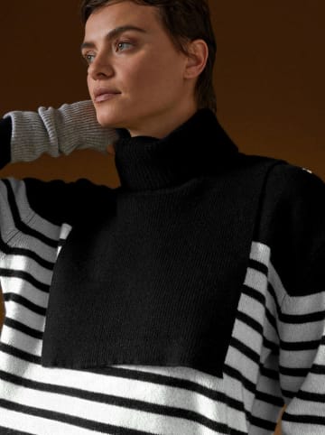 Rodier Kaschmir-Pullover in Weiß/ Schwarz