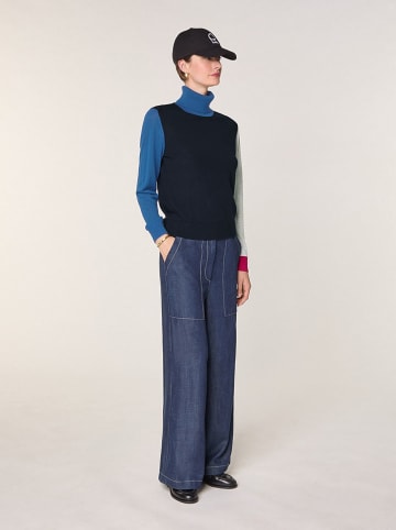 Rodier Wełniany sweter w kolorze czarno-niebiesko-szarym