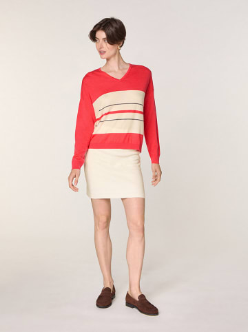 Rodier Wollen trui rood/crème