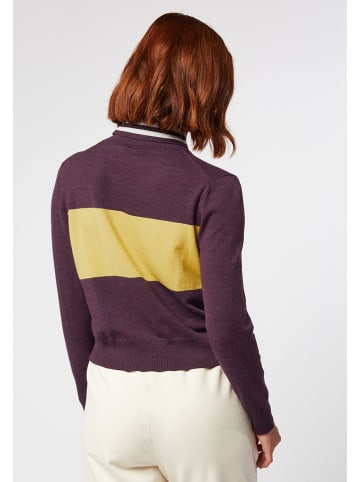 Rodier Rollkragenpullover in Lila/ Gelb