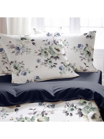 Pierre Cardin Perkal-Kissenhülle in Blau/ Weiß