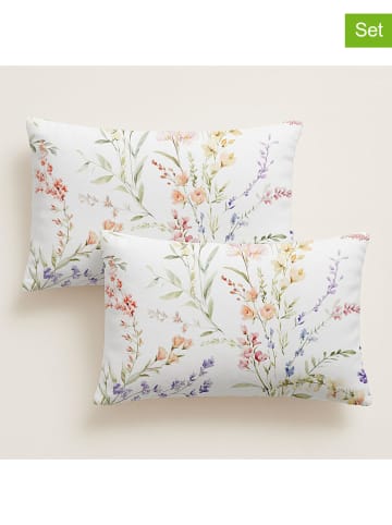 Pierre Cardin 2er-Set: Perkal-Kissenhüllen in Bunt