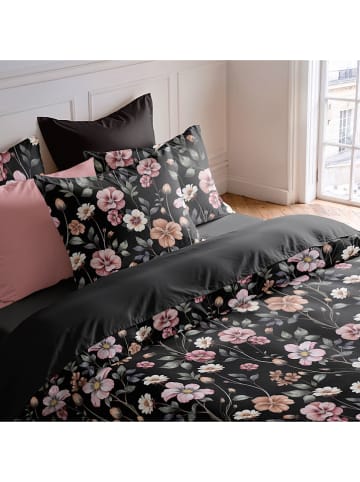 Pierre Cardin Perkalowa poszewka w kolorze czarno-jasnoróżowym na poduszkę