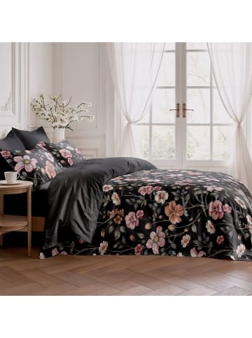 Pierre Cardin Perkalowa poszwa w kolorze czarno-jasnoróżowym na kołdrę