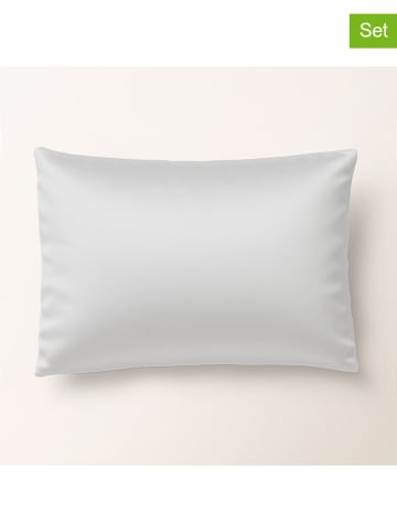 Pierre Cardin Satynowe poszewki (2 szt.) "Iris" w kolorze szarym na poduszkę