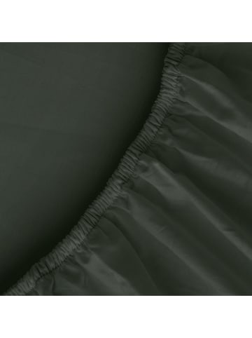 Pierre Cardin Perkalowe prześcieradło w kolorze ciemnozielonym na gumce