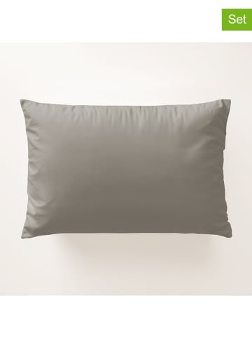 Pierre Cardin Perkalowe poszewki (2 szt.) w kolorze szarobrązowym na poduszkę