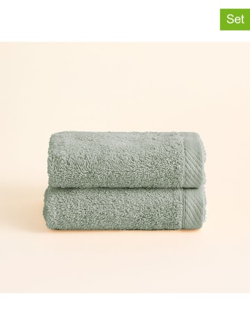 Pierre Cardin 2-delige set: gastendoeken  "Serenity" kaki