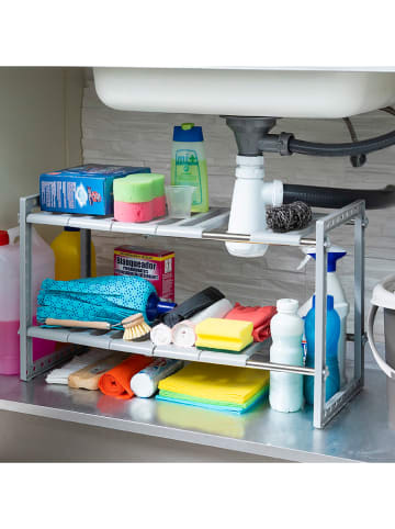 InnovaGoods Regał stojący w kolorze srebrno-białym - 26,5 x 7 x 40,5 cm